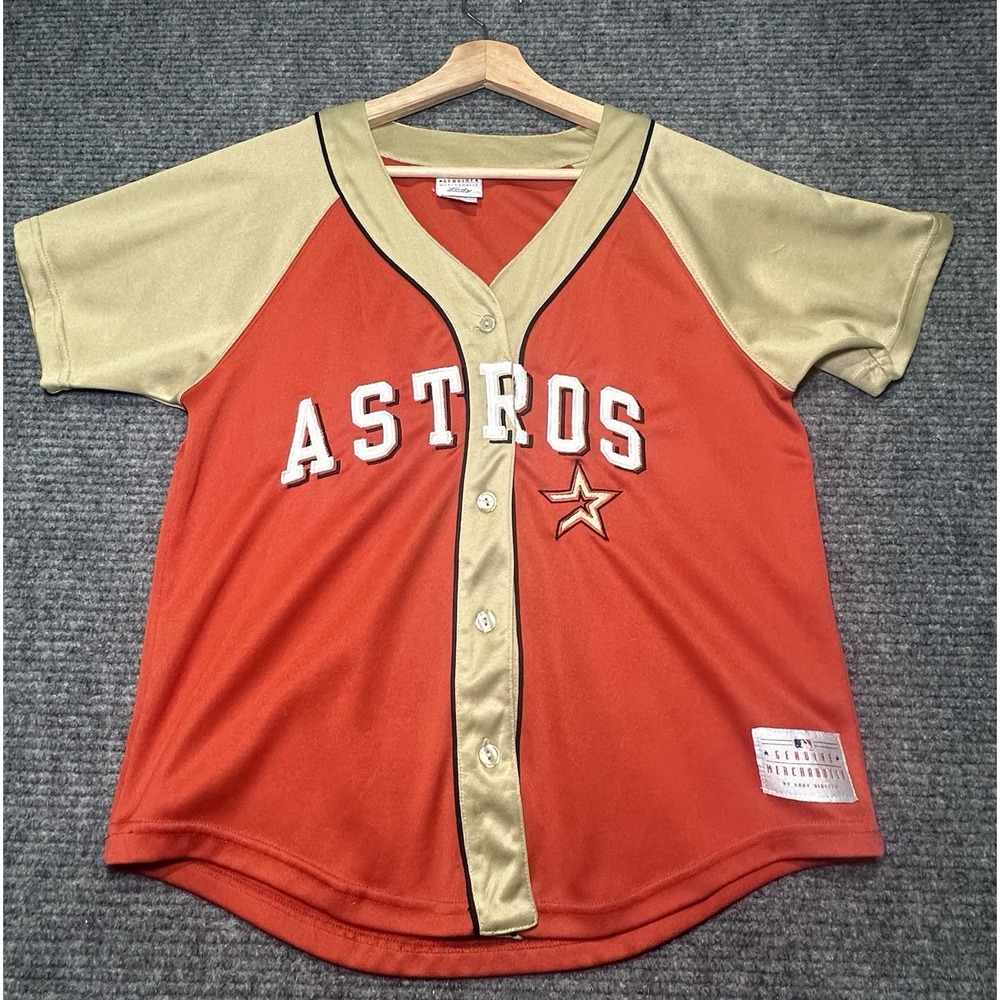 Y2K Houston Astros Genuine Merchandise Ladies Orange / Gold jersey Size Medium